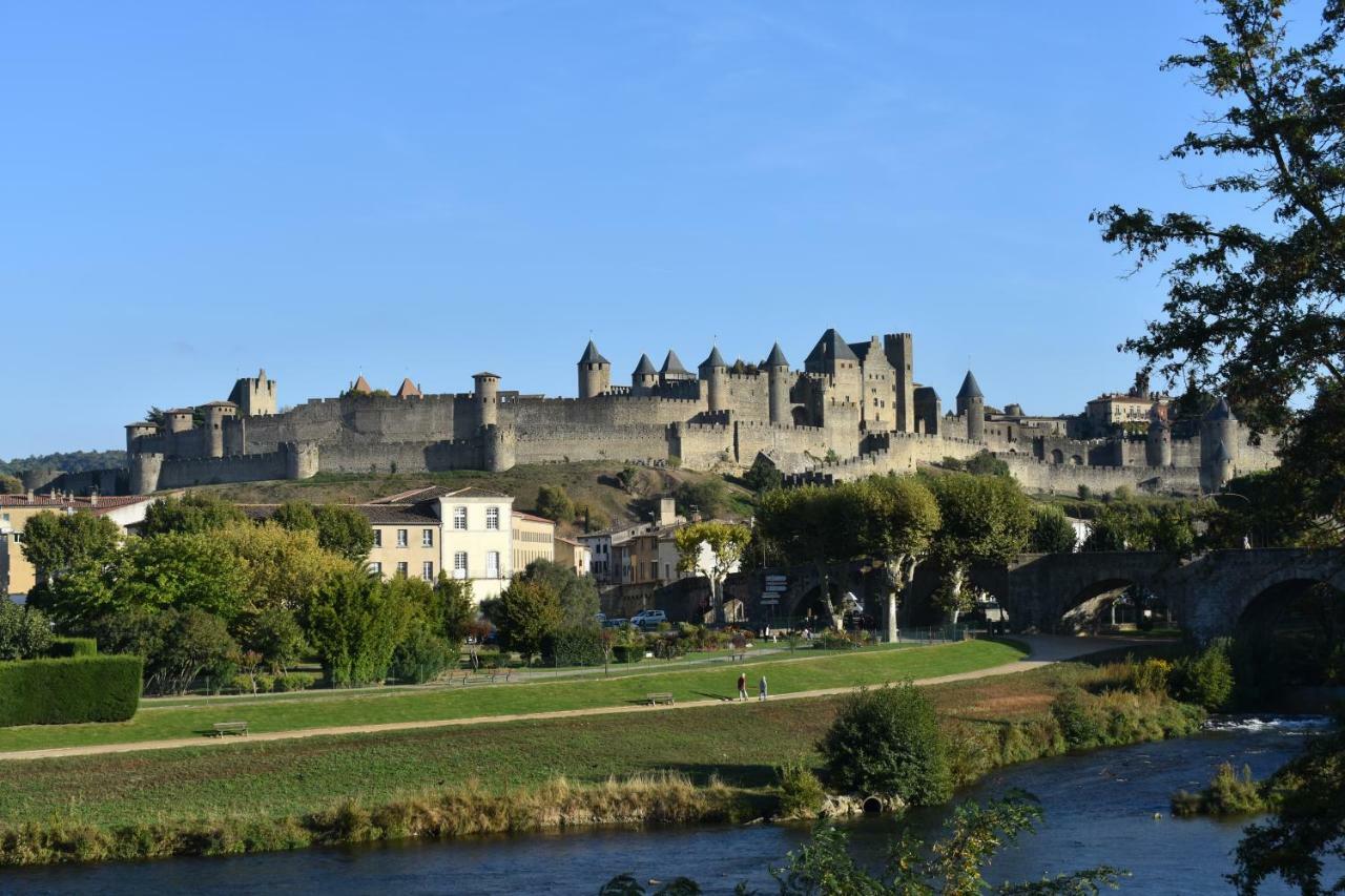 L'Or Vert, Castle View, Private Parking, Air Conditioner, Netflix, 160M From Medieval Town Carcassonne Dış mekan fotoğraf